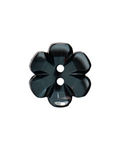 G60 Transparent Flower 25mm Black(17) 2 Hole Button