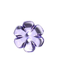 G60 Transparent Flower 21mm Purple(21) 2 Hole Button