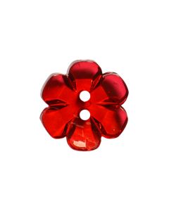 G60 Transparent Flower 18mm Red(30) 2 Hole Button