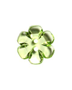 G60 Transparent Flower 13mm Green(54) 2 Hole Button