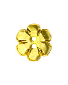 G60 Transparent Flower 25mm Yellow(59) 2 Hole Button