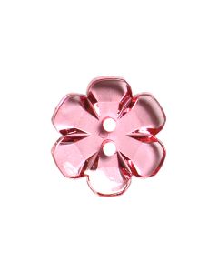 G60 Transparent Flower 25mm Pink(91) 2 Hole Button