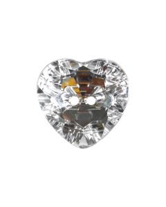 G774 Crystal Look Heart 19L Clear(2) 2 Hole Button