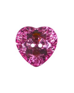 G774 Crystal Look Heart 32L Pink(8) 2 Hole Button