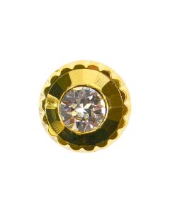 G77 Floral Detailed Rim Crystal 24L Gold(1) Shank Button