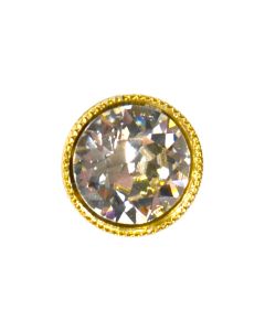 G78 Thin Edge Crystal 16L Gold(1) Shank Button