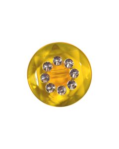 G992 Colourful Round with Crystal Centre 24L Orange(AC11/S) Shank Button