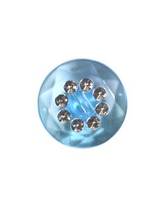 G992 Colourful Round with Crystal Centre 24L Blue(AC29/S) Shank Button