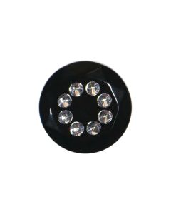 G992 Colourful Round with Crystal Centre 18L Black(ACB/S) Shank Button