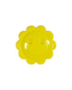 K100 Flower Smiley Face 24L Yellow(173) Shank Button