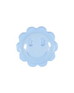 K100 Flower Smiley Face 24L Blue(22) Shank Button