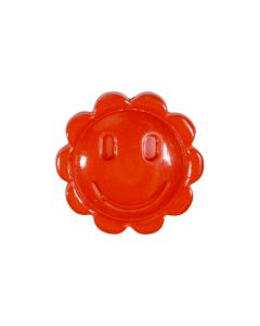 K100 Flower Smiley Face 29L Red(41) Shank Button