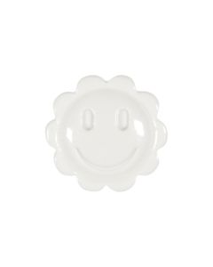 K100 Flower Smiley Face 24L White Shank Button