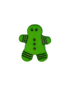 K122 Gingerbread Man 28L Green Shank Button
