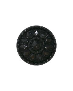 K766 Textured Flower 32L Black Shank Button