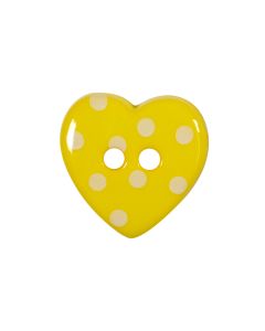 K788 Polka Dot Heart 24L Yellow(D11) 2 Hole Button
