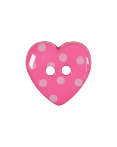 K788 Polka Dot Heart 24L Pink(D26) 2 Hole Button