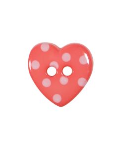 K788 Polka Dot Heart 24L Pink(D28) 2 Hole Button