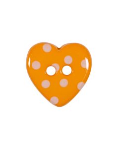 K788 Polka Dot Heart 24L Orange(D37) 2 Hole Button