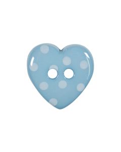 K788 Polka Dot Heart 24L Blue(D53) 2 Hole Button