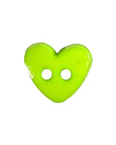 K824 Small Heart 10L Green(130) 2 Hole Button