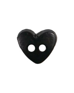 K824 Small Heart 15L Black 2 Hole Button
