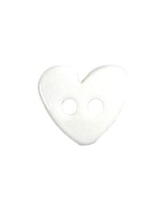 K824 Small Heart 10L White 2 Hole Button