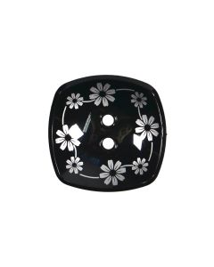 K830 Floral Chain Pattern 60L Silver/Black 2 Hole Button
