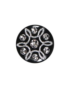 K90X Crystal Design 24L Black/Diamante Shank Button