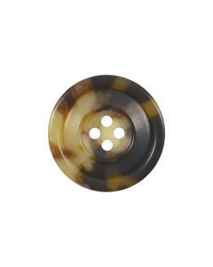 M107 Round Horn Look 20mm Brown(36) 4 Hole Button