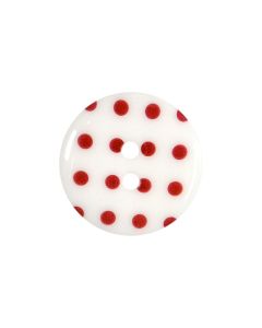 P1724 Spotty 28L White Red(003) 2 Hole Button