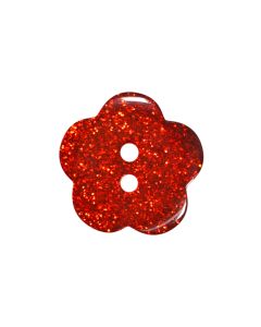 P289 Glitter Flower 32L Red(41) 2 Hole Button