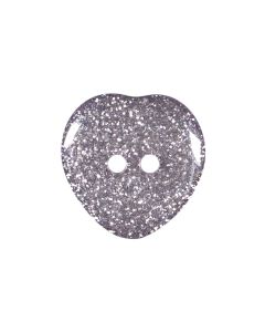 P291 Glitter Heart 28L Purple(15) 2 Hole Button
