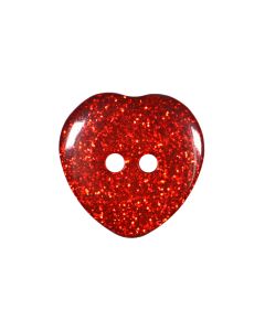 P291 Glitter Heart 16L Red(41) 2 Hole Button