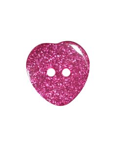 P291 Glitter Heart 18L Pink(D457) 2 Hole Button