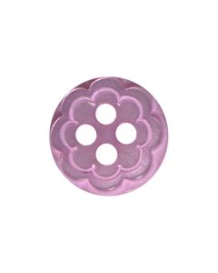 P35 Fancy Flower 18L Lavender 4 Hole Button