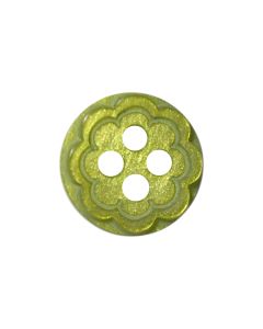 P35 Fancy Flower 18L Olive 4 Hole Button