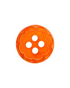 P35 Fancy Flower 18L Orange 4 Hole Button