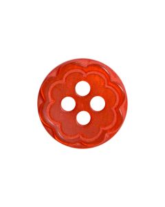 P35 Fancy Flower 18L Red 4 Hole Button