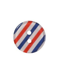 P503 Striped 32L Red, Blue and White 2 Hole Button