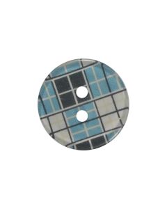 P507 Checkered Pattern 32L Blue 2 Hole Button
