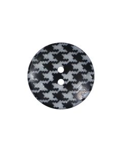 P554 Jagged Pattern 60L White and Black 2 Hole Button