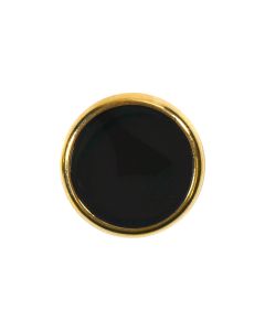 P666 Metallic Rim 24L Black/Gold Shank Button