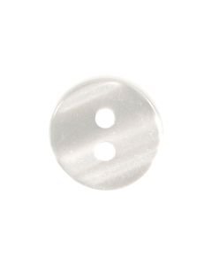 P733 Flat Round 20L White 2 Hole Button