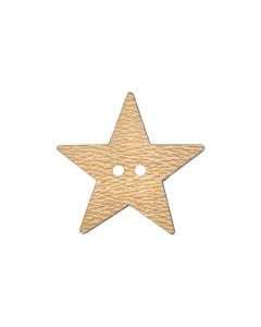 W141 Olive Wood Star 25mm Brown 2 Hole Button