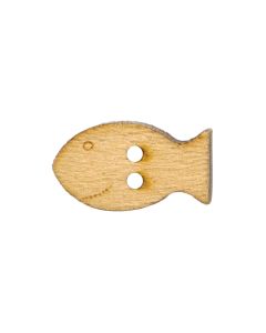 W143 Olive Wood Fish 30mm Brown 2 Hole Button