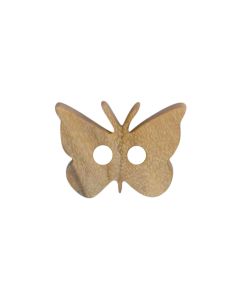 W282 Olive Wood Butterfly 15mm Brown 2 Hole Button