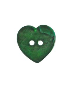 X795 Coloured Heart 24L Green(R280) 2 Hole Button